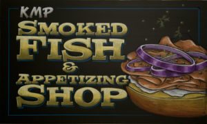 Kosher Market Place New York City, Chalkboard Signs,Smoked Fish Chalkboard Art New York City