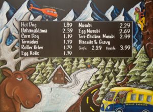 Mountain Scene Alaska Menu Board, Animal