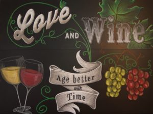 Home Bar Background Done In Chalk Art,Wall Decorations For Your Home Using Chalkboard Art