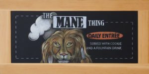 Framed Lion Chalkboard Sign, chalk it up signs