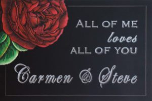 Wedding Rose Chalkboard, chalk it up signs, wedding chalk sign, love chalkboard, wedding chalk art