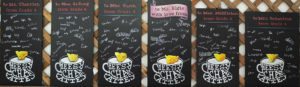 Teacher Gift Classroom Chalkboard, cheesy chai lattes, chalk it up signs, children, kids, home room, end of year gift