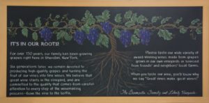 Vineyard Chalkboard Sheridan New York, LIberty Vineyards, vineyard, Sheridan, New York, Chalkboard, story, award winning, wine, grapevine, typography, chalk illustration, story