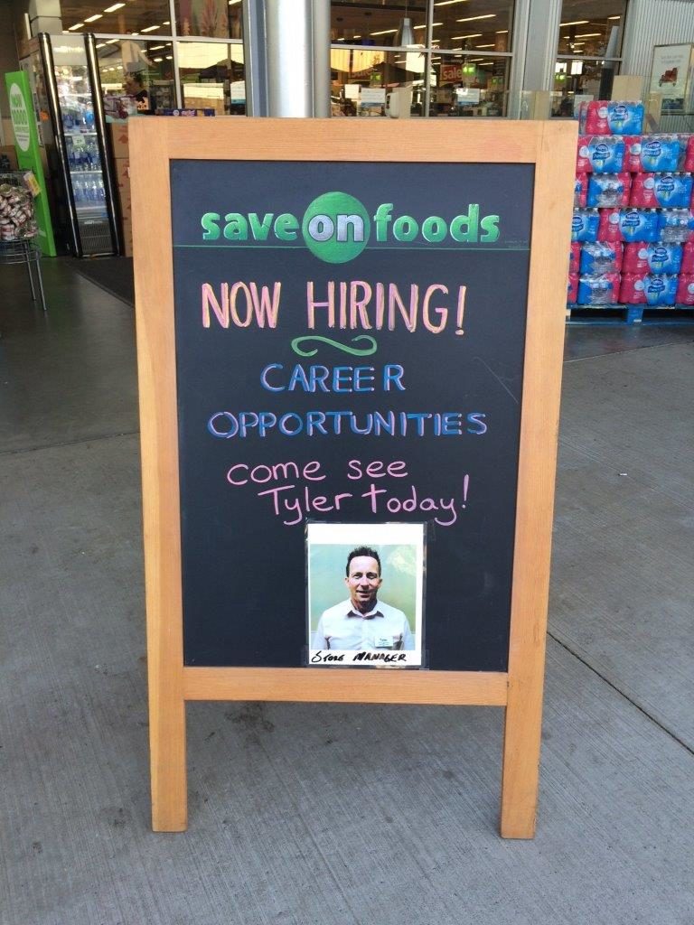 Vancouver Canada, save on foods, chalk it up signs, A frame chalkboard