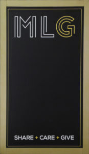 Gold Frame Logo Chalkboard, gold frame, MLG cafe, chalkboard, chicago