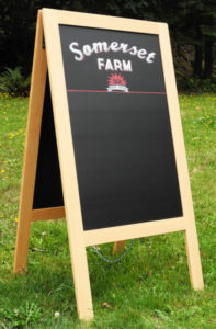 A frame signange, sidewalk chalkboard, cius, chalk it up signs, A Frame Chalkboard, Sommerset Meats, chalk It Up Signs, Custom Chalk Art, Logo Chalkboard, Sidewalk Chalkboard with art