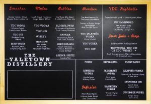 Distillery Chalkboard Menu, chalkboard menu boards, large custom menu chalkboard for Yaletown Distillery in Vancouver