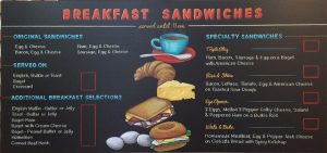 sandwich chalkboard, mansfield deli, Massachusetts, breakfast menu, chalkboard menu