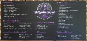 coffee shop menu board, coffee shop, menu board, chalkboard, chalk it up signs, cius, the social lounge, Merrit British Columbia, Merrit, BC, hand drawn, menu chalkboard, coffee shop